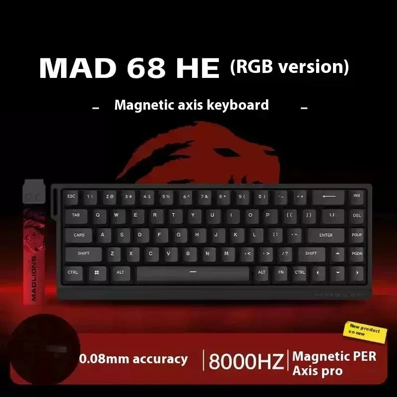Madlions MAD68 60 Pro Mad Gaming Mechanical Keyboard Magnetic Switch Wired Gaming Accessories Customs Mad60 HE PRO MAD Keyboard
