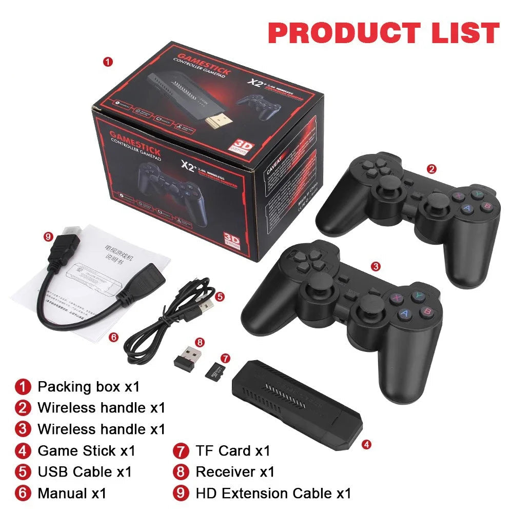 Product list of game controllers, packaging, and accessories with Supbom Box branding.