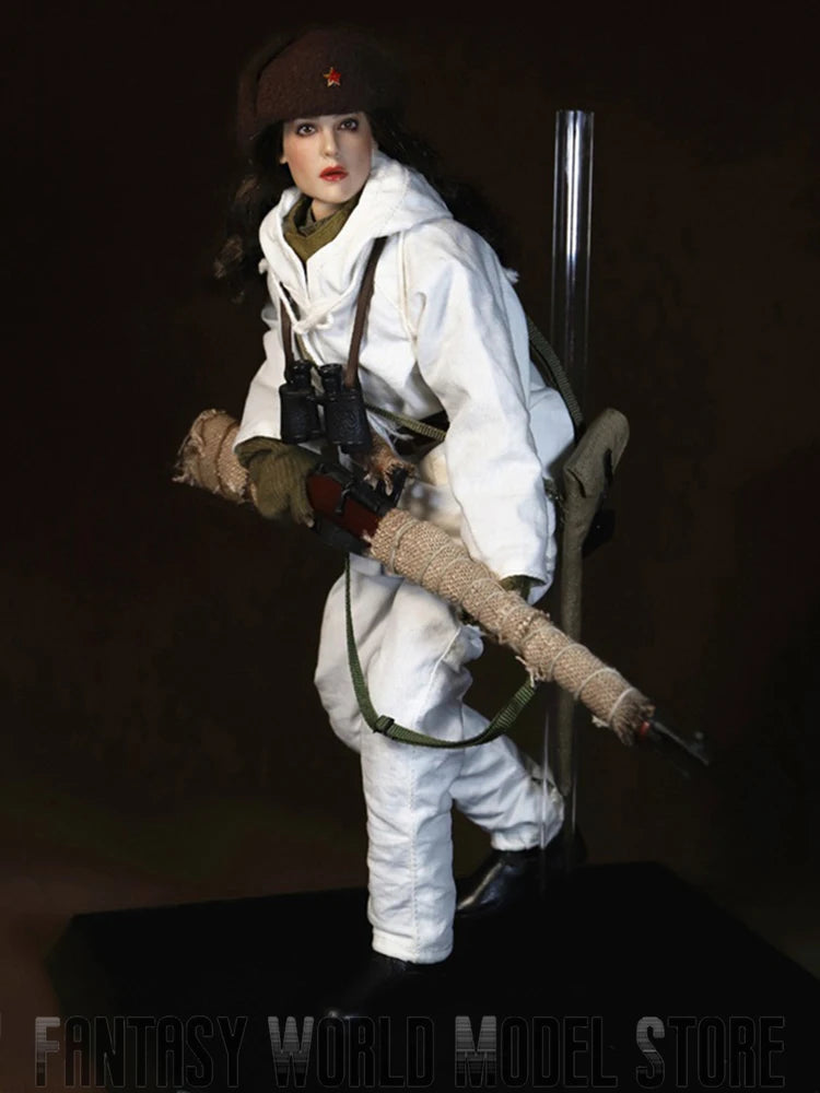 In Stock MOETOYS P008 1/6 Scale Soviet Assault Female Officer Snow Sniper 12'' Full Set Collectible Action Figure Model Dolls