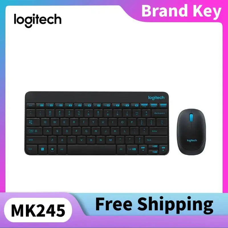 Logitech Mk245 USB-Kabelloses Tastatur-Maus-Set, wasserdicht, spritzwassergeschützt, geeignet für den Einsatz auf Laptops, Desktops, Heimbüros