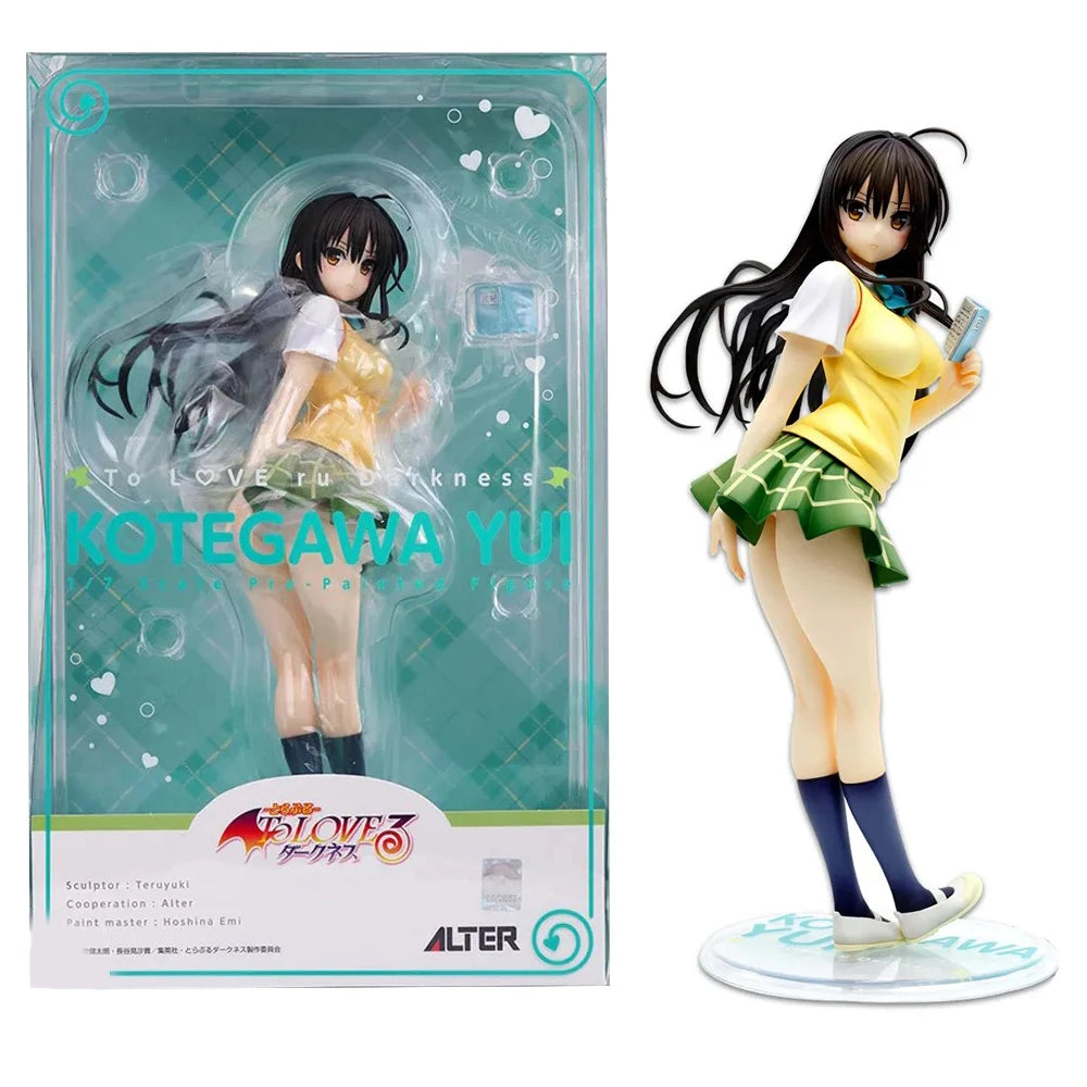 23CM Аниме To LOVeru Kotegawa Yui Фигура Училищна униформа Обличане Изправен Модел Играчка Подарък Колекция Aciton Фигура PVC 1/7