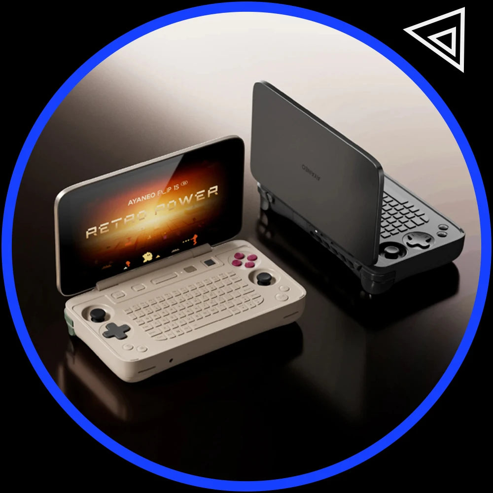 AYANEO FLIP 1S KB Flip-Spielkonsole 7" 1080P 144Hz OLED-Bildschirm Tragbare Handheld-Konsole HX370 8840U mit Tastatur-Spielmaschine