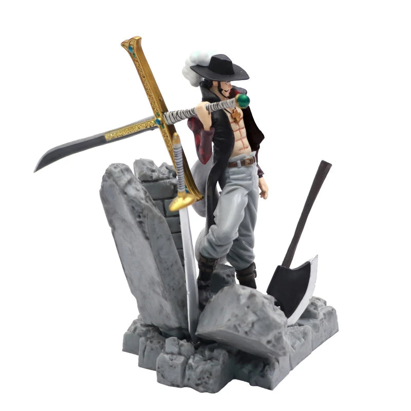 14CM ONE PIECE Anime Figures Dracule Mihawk Top Decisive Battle Action Figure PVC Model Toys Collection Ornaments Doll Fans Gift