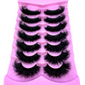 7 Pairs 15-25mm 3D Mink Lashes Bulk Faux with Custom Box Wispy Natural Mink Lashes Pack Short Wholesales Natural False Eyelashes