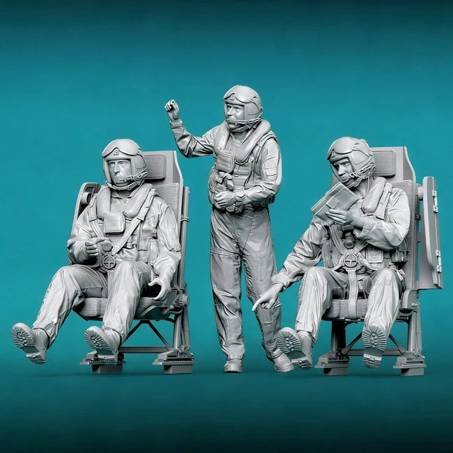 1/48 Resin Soldier model kits figure colorless and self-assembled （3 people）A-2267