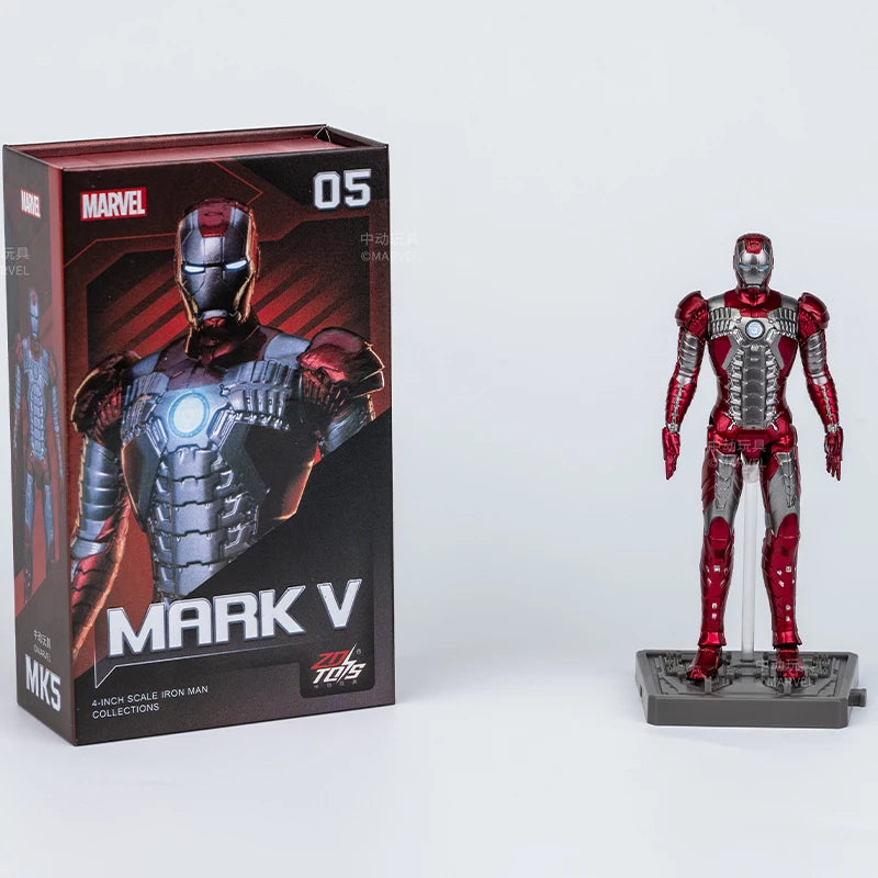 7Pcs/Set ZD Original Iron Man GNAKU Set 1/20 4inches Action Figures Marvel legends MK1 MK2 MK3 MK4 MK5 MK6 MK7 Model Doll Toy