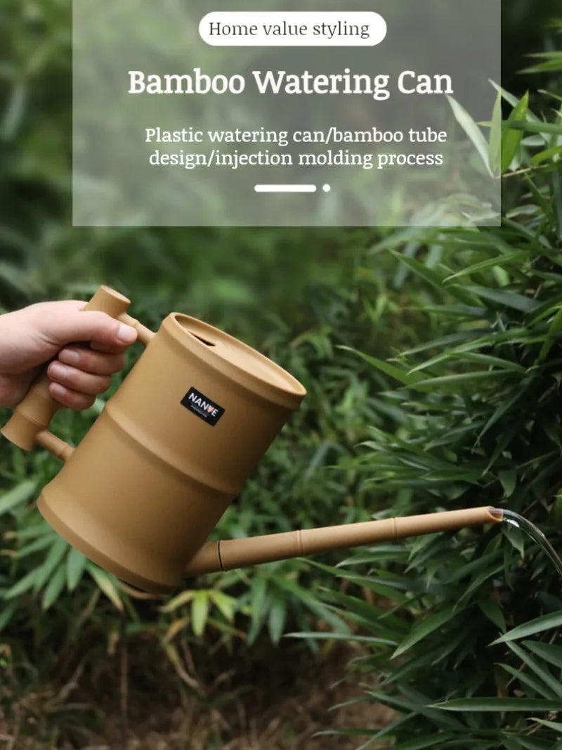 Chinese Style Large Capacity Watering Can Bamboo Tube Long Spout Horticultural Flower Water Pot Flower Shop Watering Prop