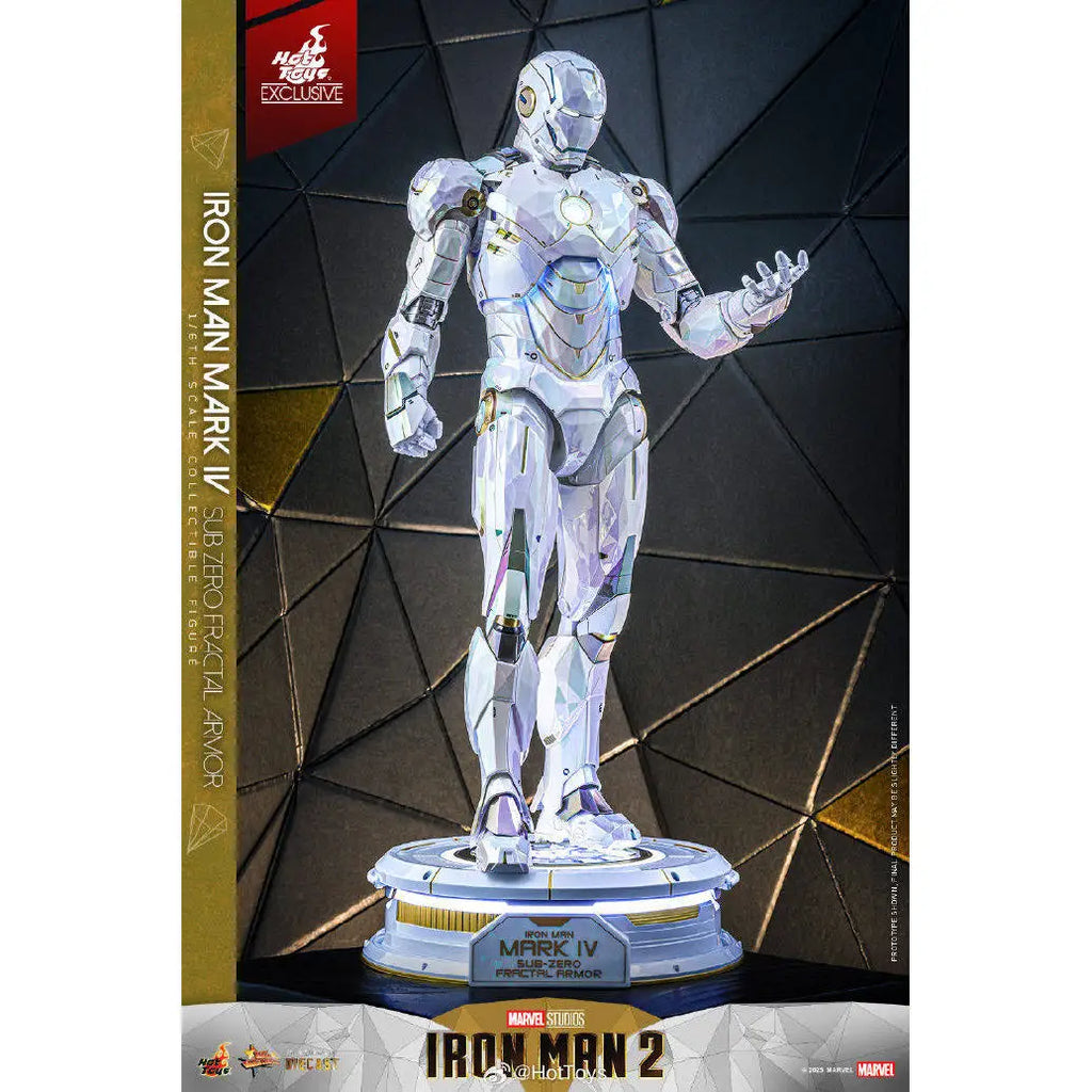Hot Toys Exclusive Iron Man Mark IV Sub Zero Fractal Armor 1/6 Scale Collectible Figure Marvel Studios Iron Man 2