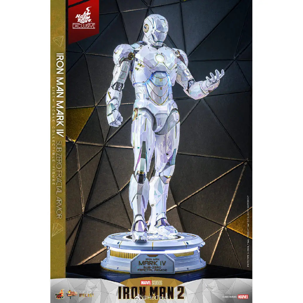 Hot Toys Exclusive Iron Man Mark IV Sub Zero Fractal Armor 1/6 Scale Collectible Figure Marvel Studios Iron Man 2