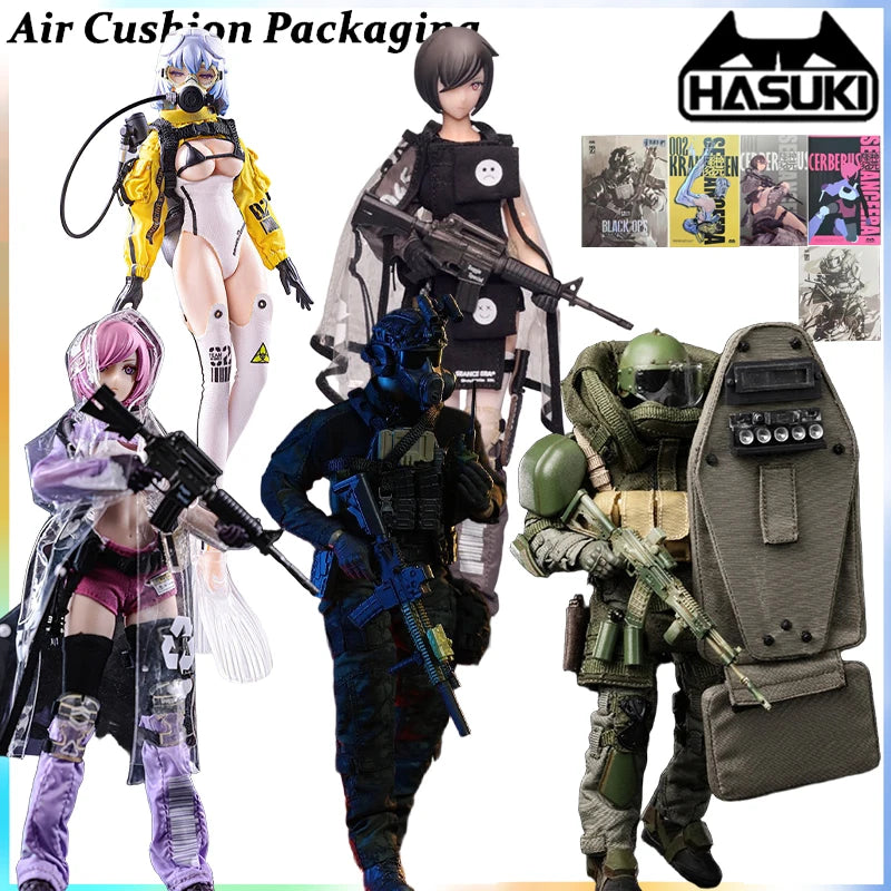 HASUKI Genuine SALVO Special Forces Black Ops Age of Divine Descent Kraken Cerberus 1/12 Scale Action Figures Model Toys Gifts