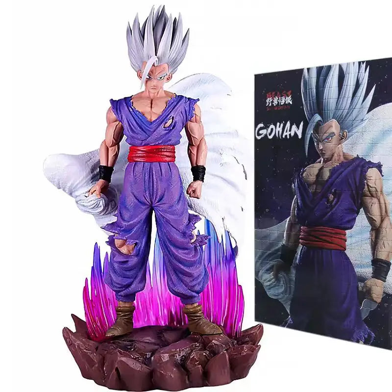 36 cm Anime Umhang Son Gohan Beast Figura Statue Dragon Ball Super Figur GK Weißer Gott Gohan Actionfigur PVC Deko Spielzeug
