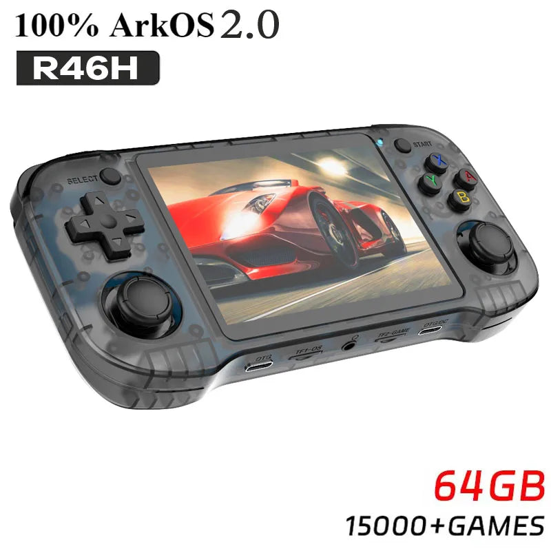 FUNKIDDY R46H  Handheld Video Game Console Retro Game Open-Source ARKOS 2.0 4.2 Inch IPS Screen 128G 20000+ Gaming Kids gifts