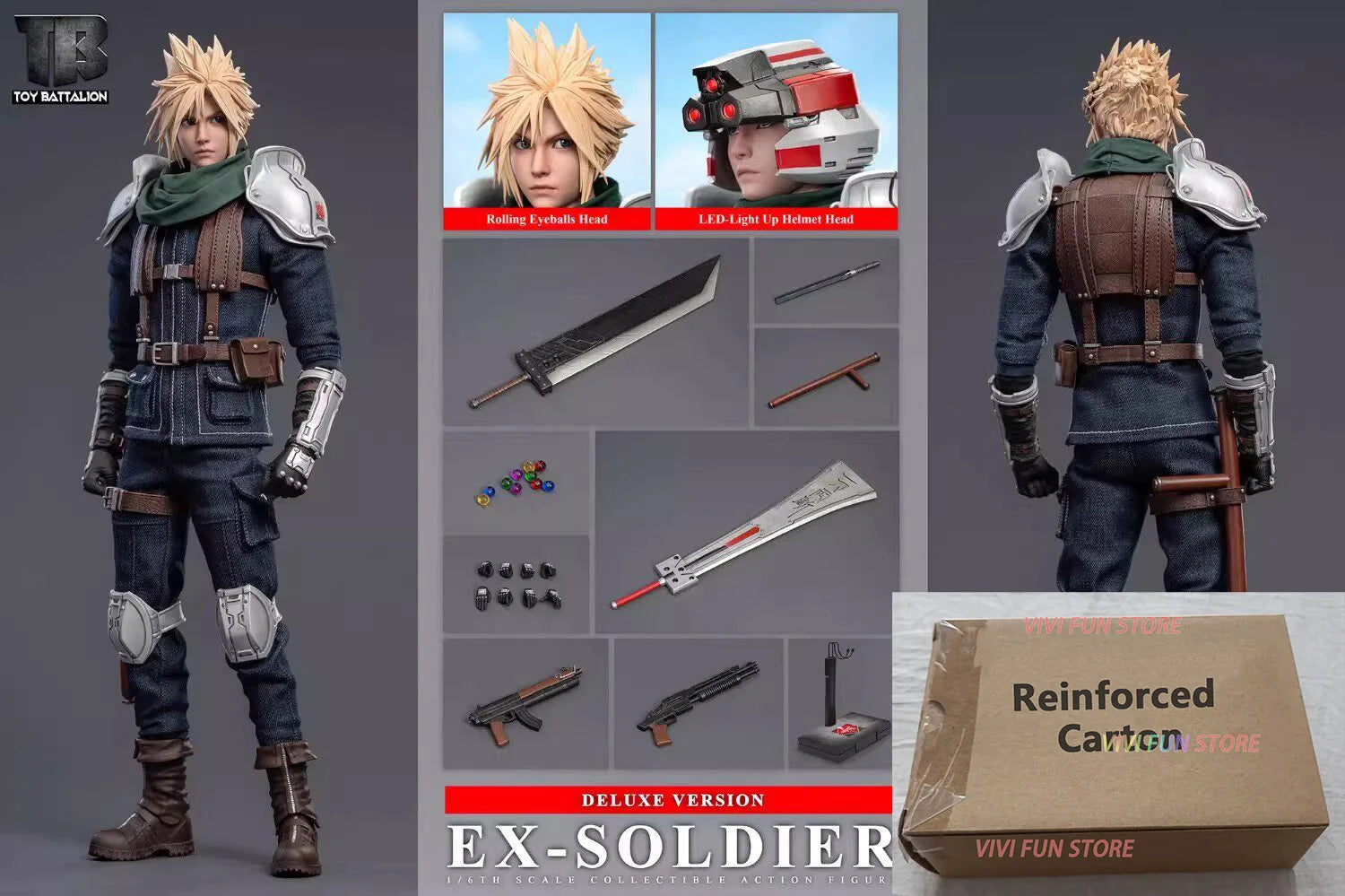In Stock Original TOYS BATTALION TB025AB Cloud Strife Movable Model Toys EX-SOLDIER 1/6TH SCALE CILLECTIBLE ACTION FIGURE