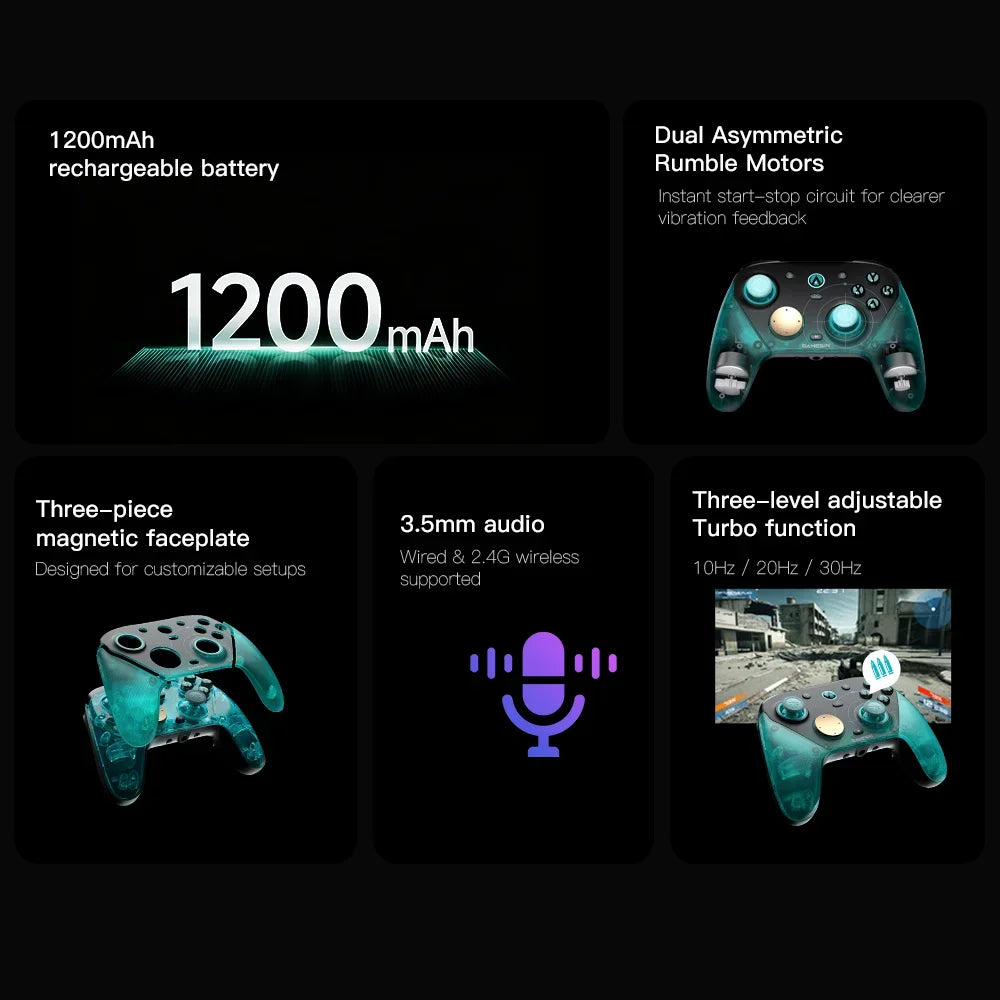 GameSir G7 Pro 8k PC Aimlabs Edition Wireless Controller for FPS Esport Gaming with Motion Control Hall Trigger TMR Strick Gen-2