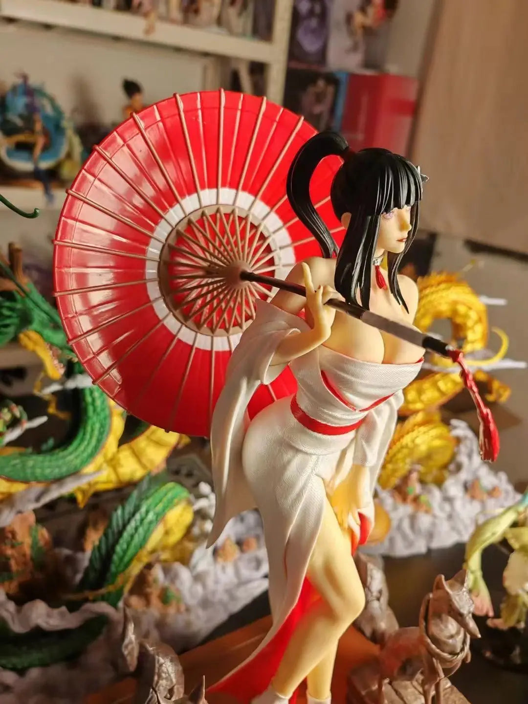 Naruto Kimono Hinata anime figures Can Favorite sexy move PVC Beautiful Dance girl Hold an umbrella 23.62Inch/60cm toys Gifts