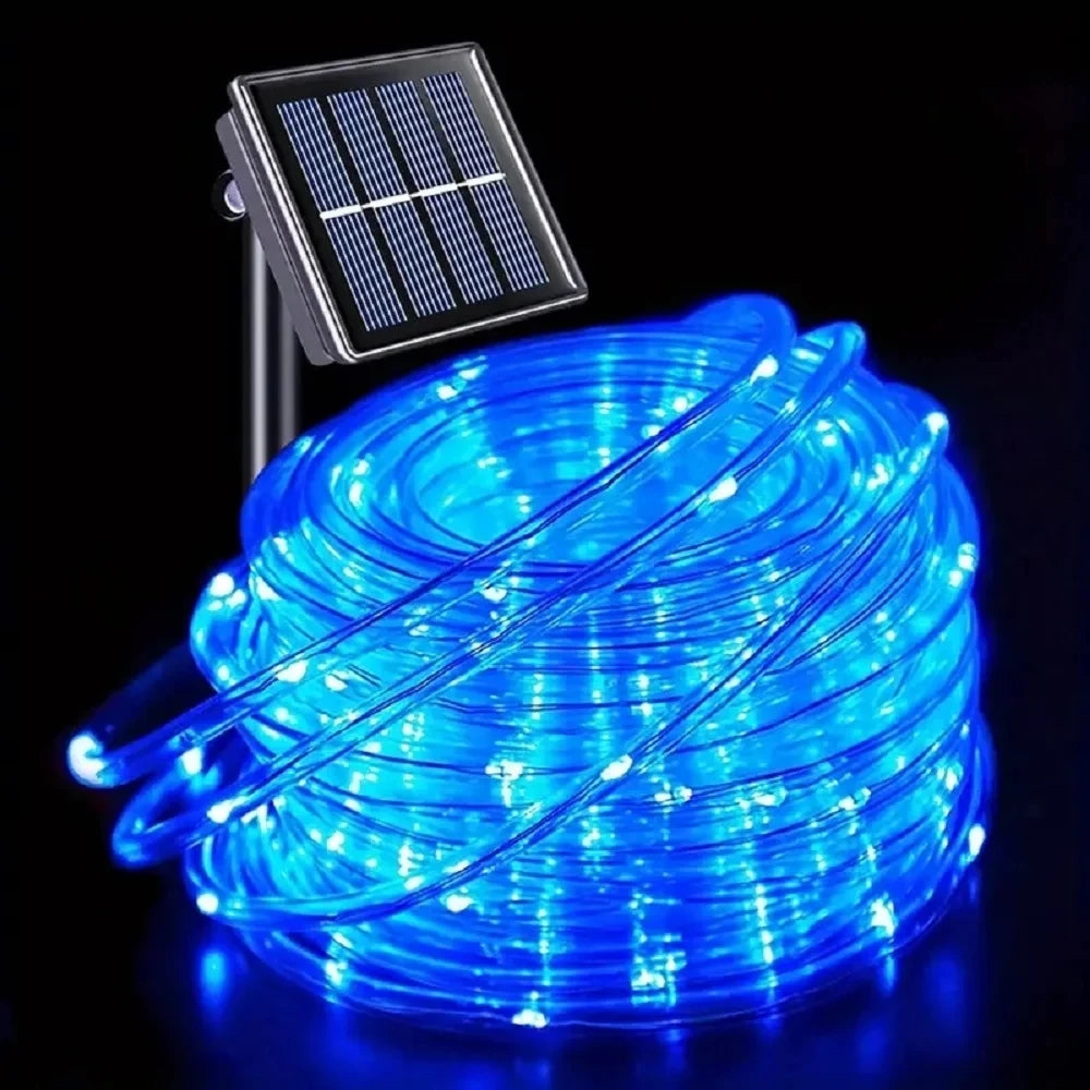 7M/12M/22M/32m Outdoor Solar Tube Rope Led Light Garden Christmas Decoration Fairy String Light Outdoor Wedding Party Led Lamp