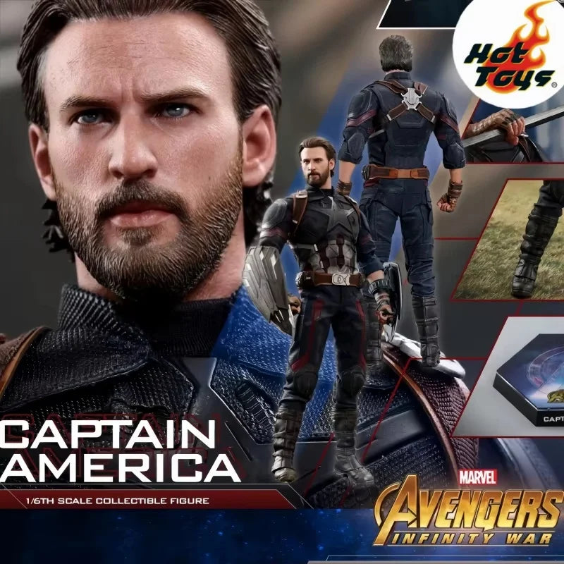 Hot Toys Captain America Steve Rogers Action Figure 1/6 Avengers Anime Figure MMS480 Statue Deluxe Edition Model Collection Toy