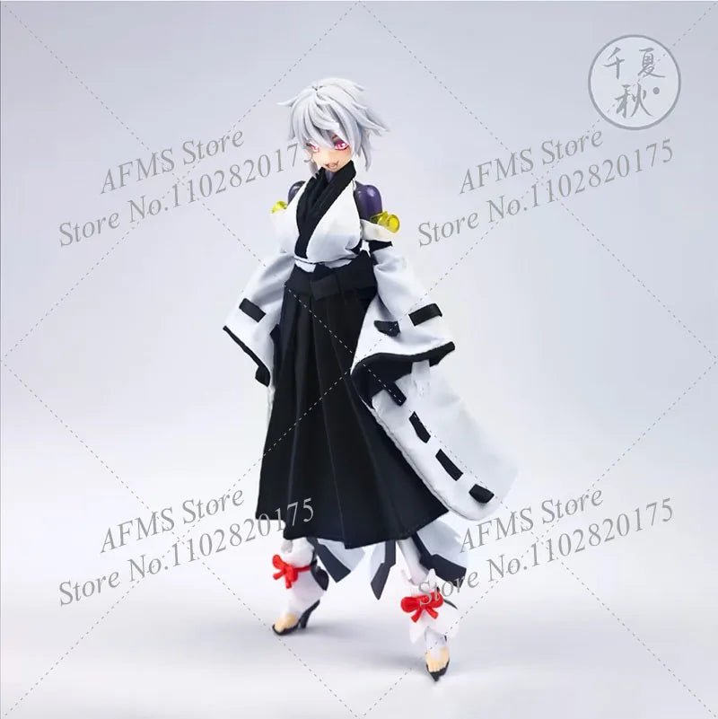 Mobile Suit Girl im Maßstab 1/12, Kimono, Hexenuniform, rückenfreie Weste, Oberteile, Faltenrock-Set für 6-Zoll-Actionfigurenkörper von Soldatinnen