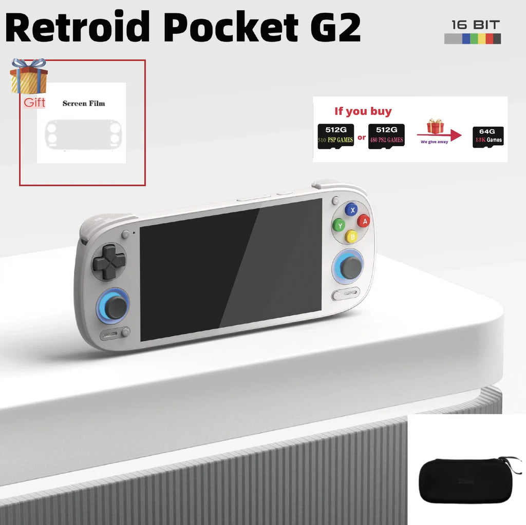 Retroid Pocket Pocket G2 Android Game Console 5.5Inch 1080P AMOLED Screen 5000mAh Hall-Effect Joystick RP G2 Handheld Consoles