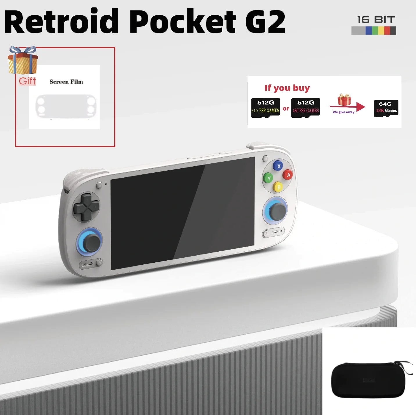 Retroid Pocket Pocket G2 Android Game Console 5.5Inch 1080P AMOLED Screen 5000mAh Hall-Effect Joystick RP G2 Handheld Consoles