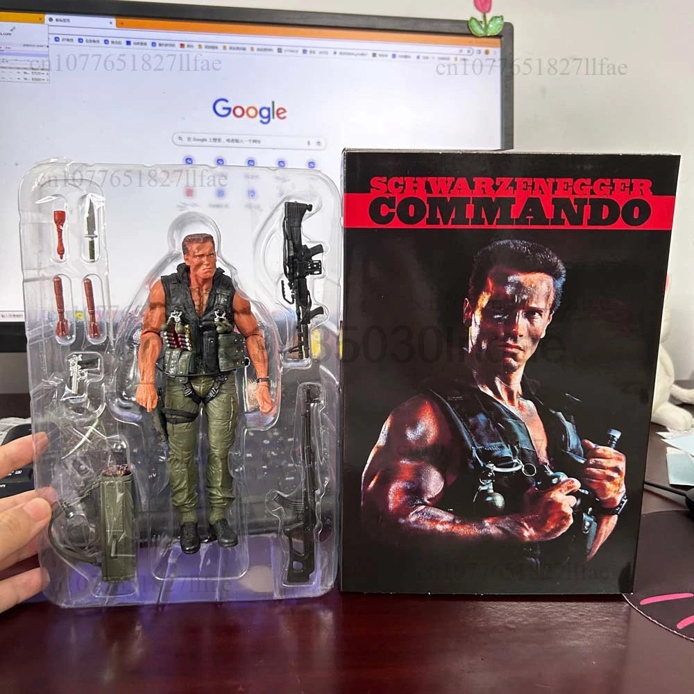 NECA New Terminator T-800 Commando Arnold Schwarzenegger Commando 30th Anniversary John Matrix Action Figure Model Toys Gift