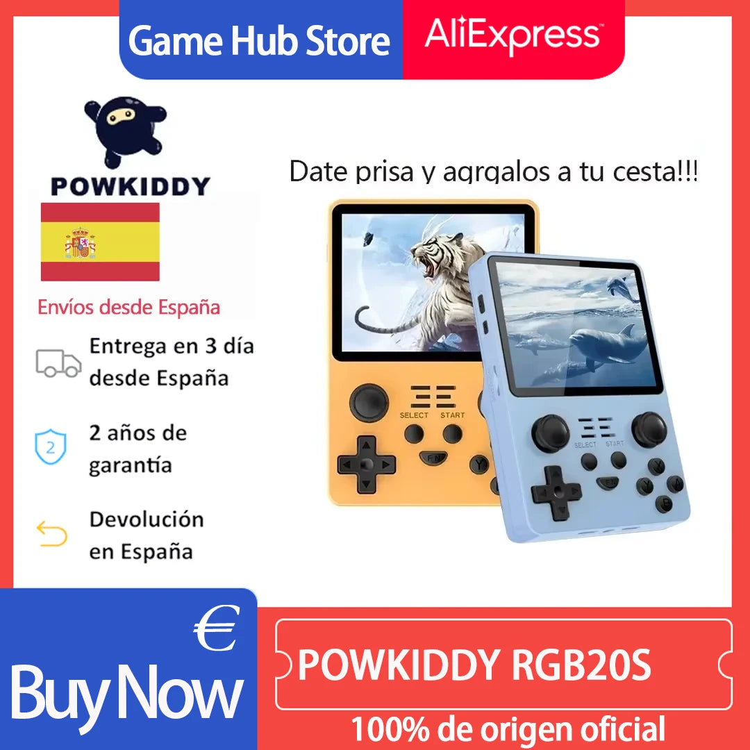 Retro Game Console RGB20S Open Source System 3.5 Inch IPS Screen Handheld Game Console 128G, 20000+Games
