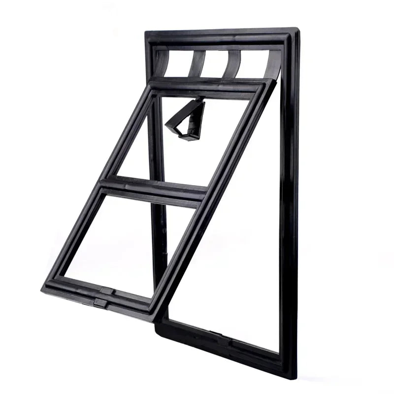 Home Lockable Cat Screen Door Pet Dog Screen Door Plastic Pet Door for Mosquito Proof Screen Window Security Flap Gate Dog Fence