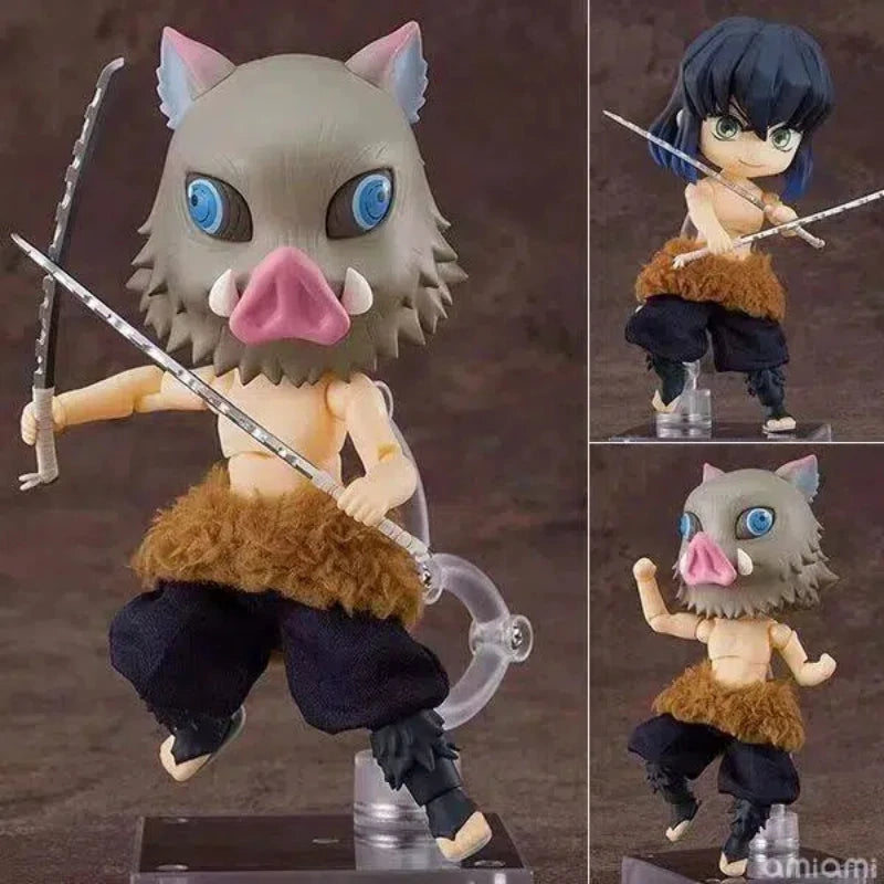 Demon Slayer Q Edition Collectible Figures - Kamado Nezuko Tanjiro Agatsuma Zenitsu Pig's Head Clay Movable Hand-Made Ornaments