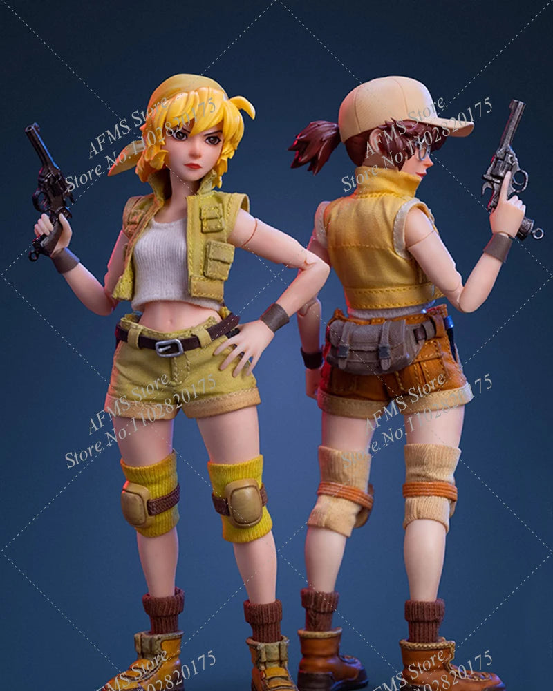 Tunshi Studio 1/12 Scale Metal Slug 3 Beautiful Sisters Fio Eri Full Set Fit 6inch Soldier Action Figure Collectible Toy