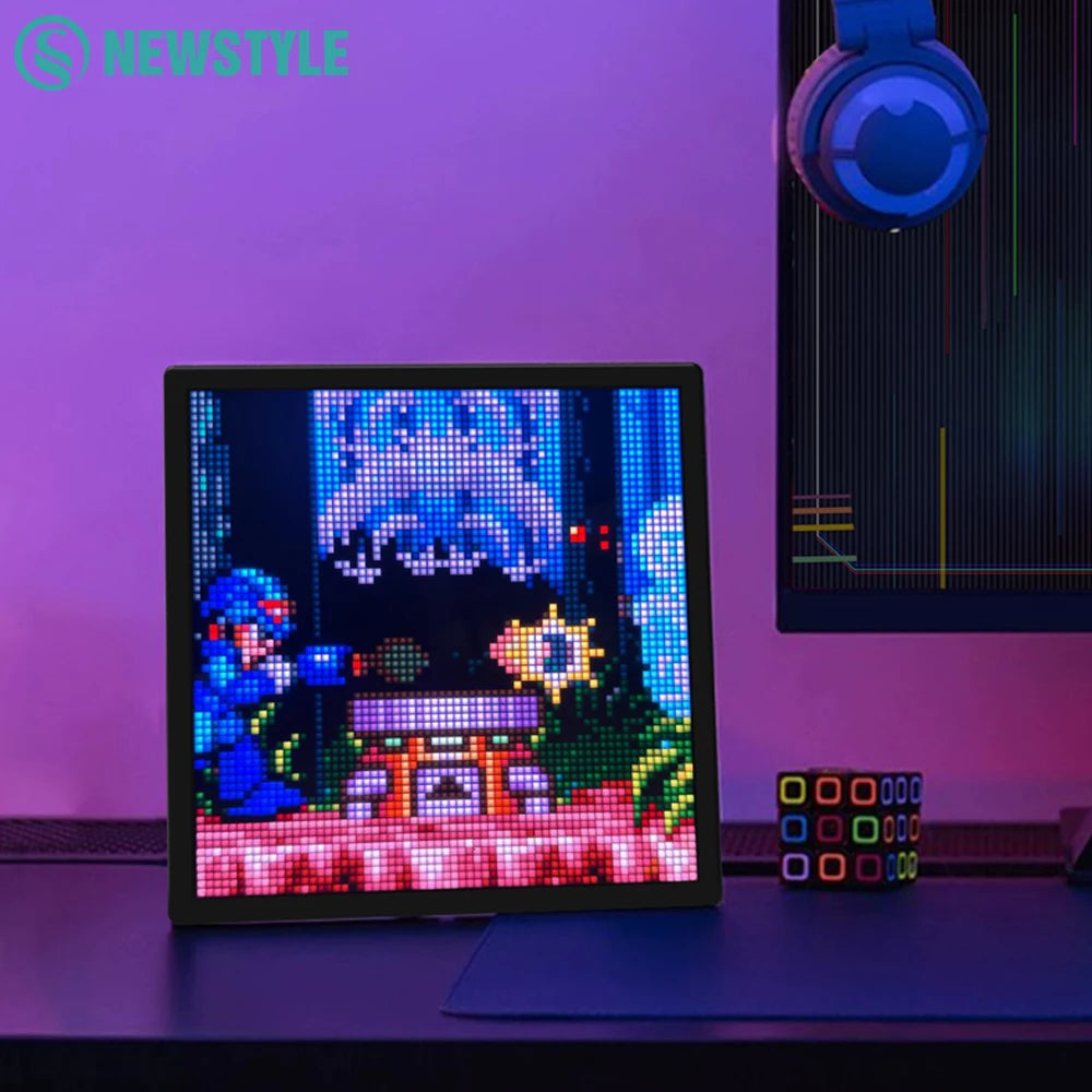 LED Pixel Matrix Bluetooth Smart Display 64x64 RGB Digitales Lampenpanel DIY Kunstdisplay Gaming Anime Room Decor Frame APP-Steuerung