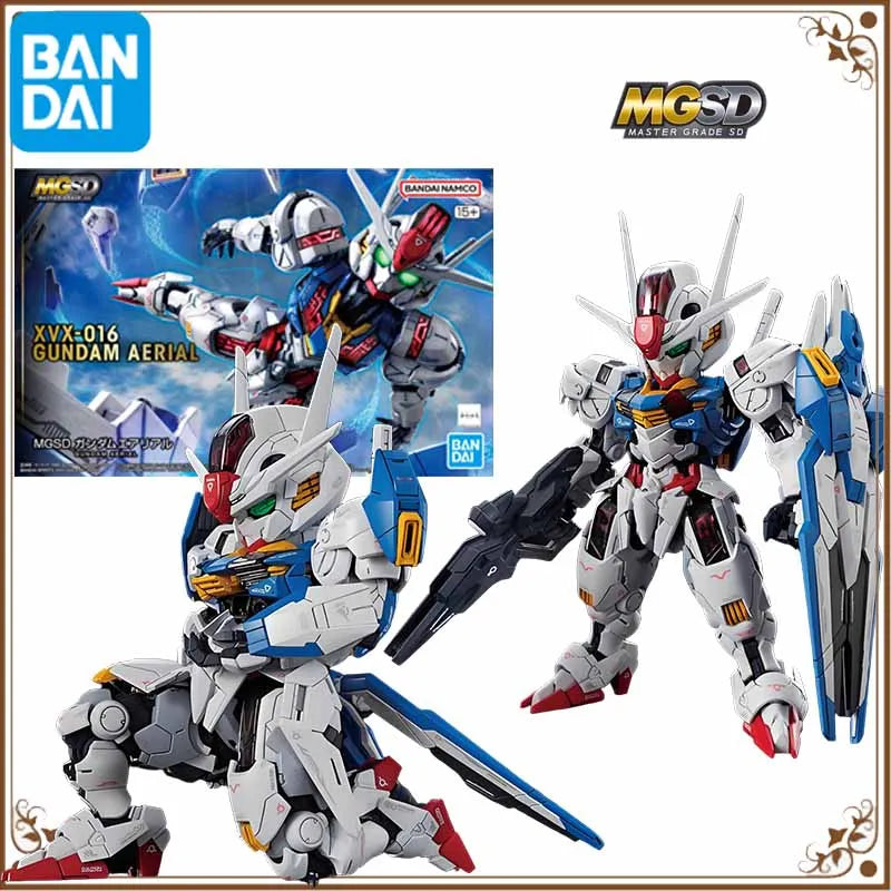 in stock Bandai Original MGSD XVX-016 GUNDAM AERIAL Anime Action Figure Assembly Model Toys Collectible Model Ornaments Gifts