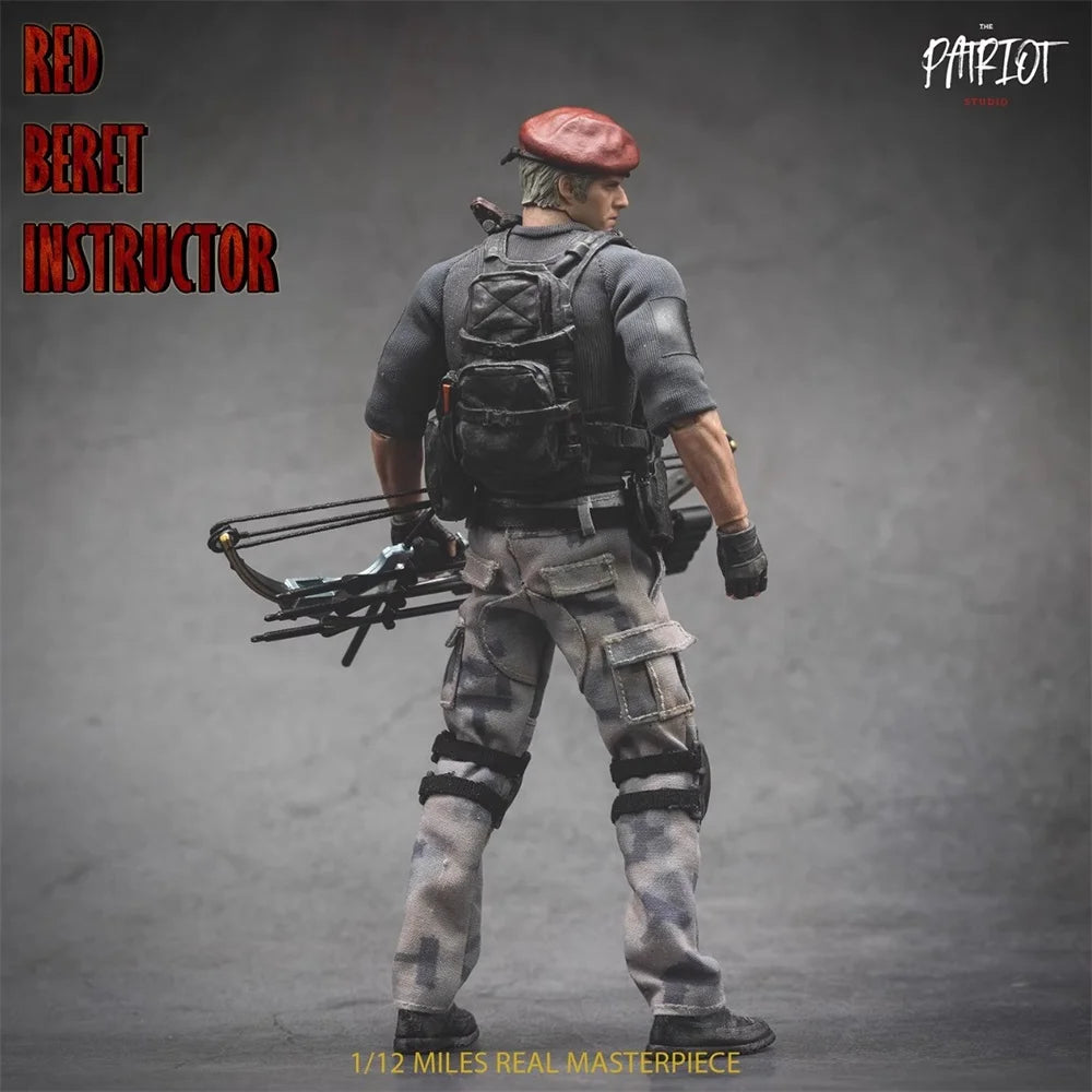 1/12 Patriot Studio Man Guy Residents Red Beret Instructor Full Set Moveable Action Figure Gift About 6" For Fans Collect