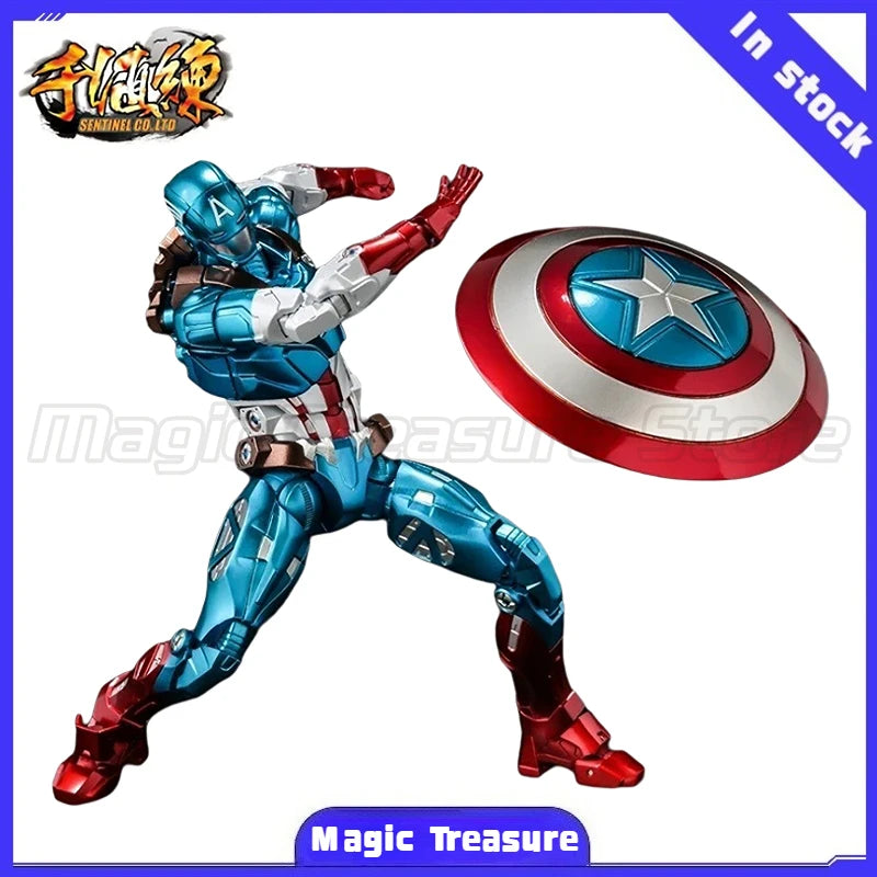 【MT】Sentinel Marvel Fighting Armor Marvel Series Captain America Steven Rogers Movable Anime Model Anime Figure