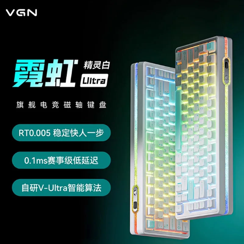 VGN Neon Ultra Series Magnetic Axis E-Sports Keyboard Customized Gasket Full Key Hot Swappable Rgb Light Effect Gaming Keyboard