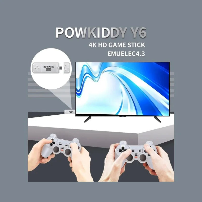 Y6 2,4G Wireless Game TV Stick Retro Family Tragbare Videospielkonsole 4K HD-Unterstützung Multiplayer-Spiele für PS-Geschenke