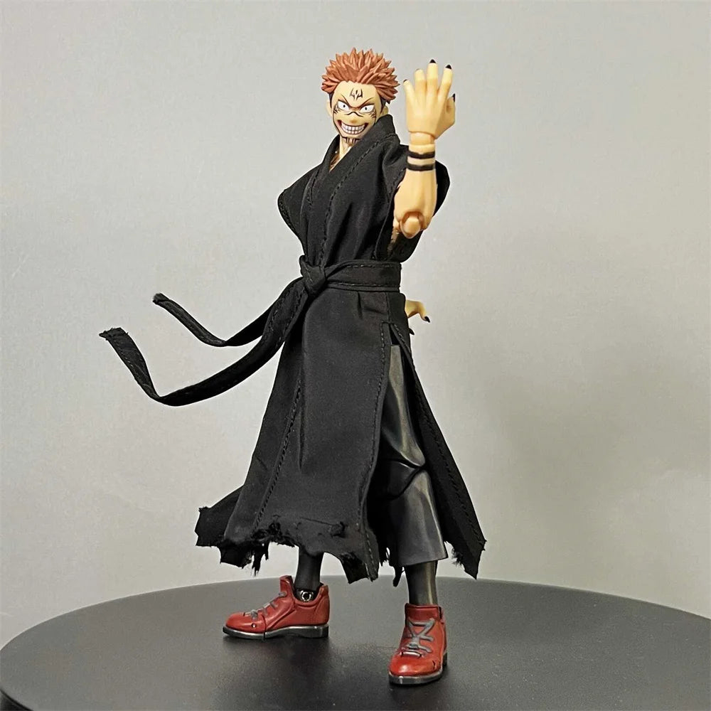 Bandai Shf Jujutsu Kaisen Ryomen Sukuna Combat Uniform White Long Robes Kimono Hanfu Clothes Model