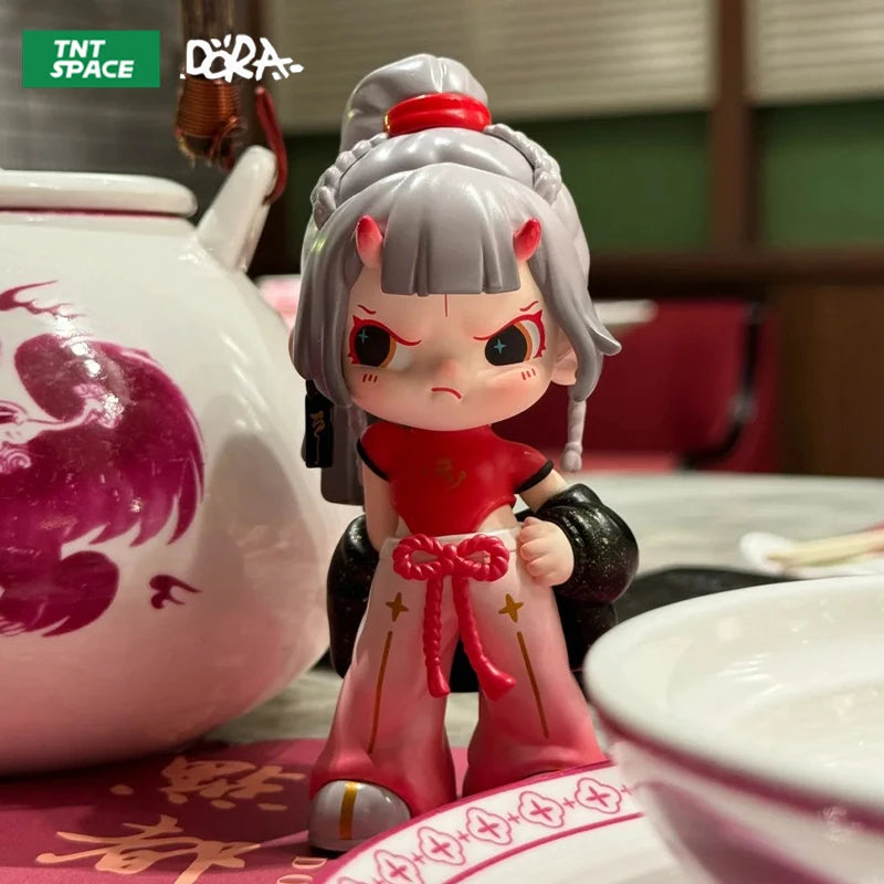 TNT SPACE Dora Happy Loong Year Series Cute Anime Action Figure Little Dragon Girl Limited Edition Hanging Cards Cartoon Toys