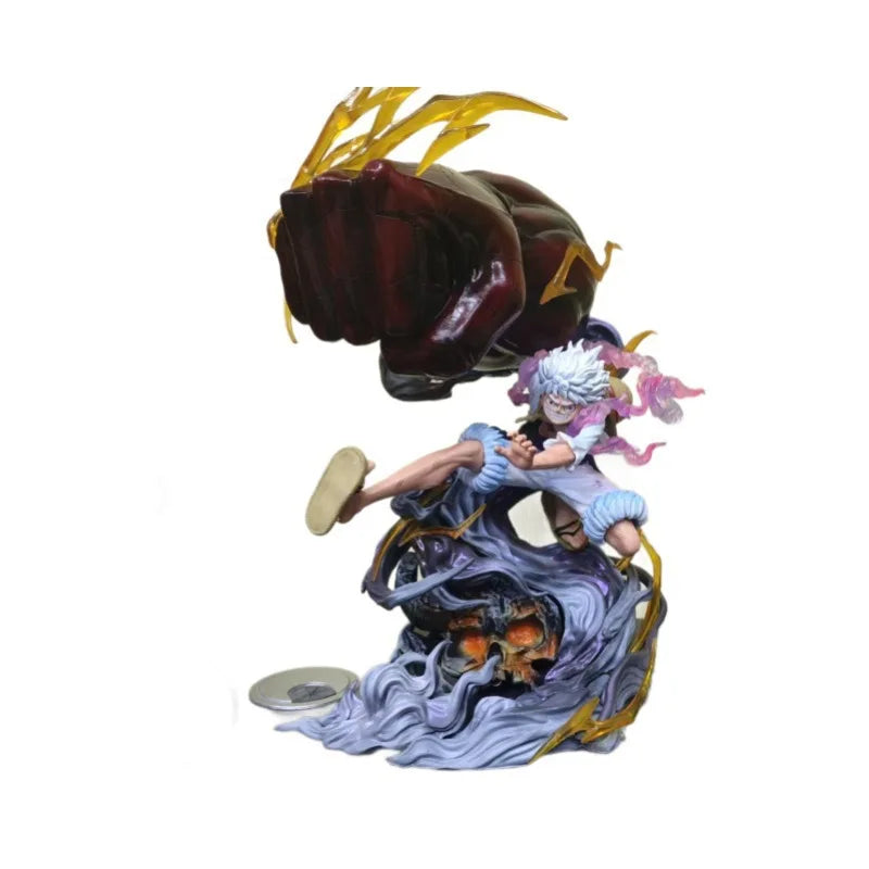 Luffy Gear 5 Gk Figure Explosive Fist Onigashima Haki Awakening Led Light Up Anime Statue Collectible Decor For Fans Surprise
