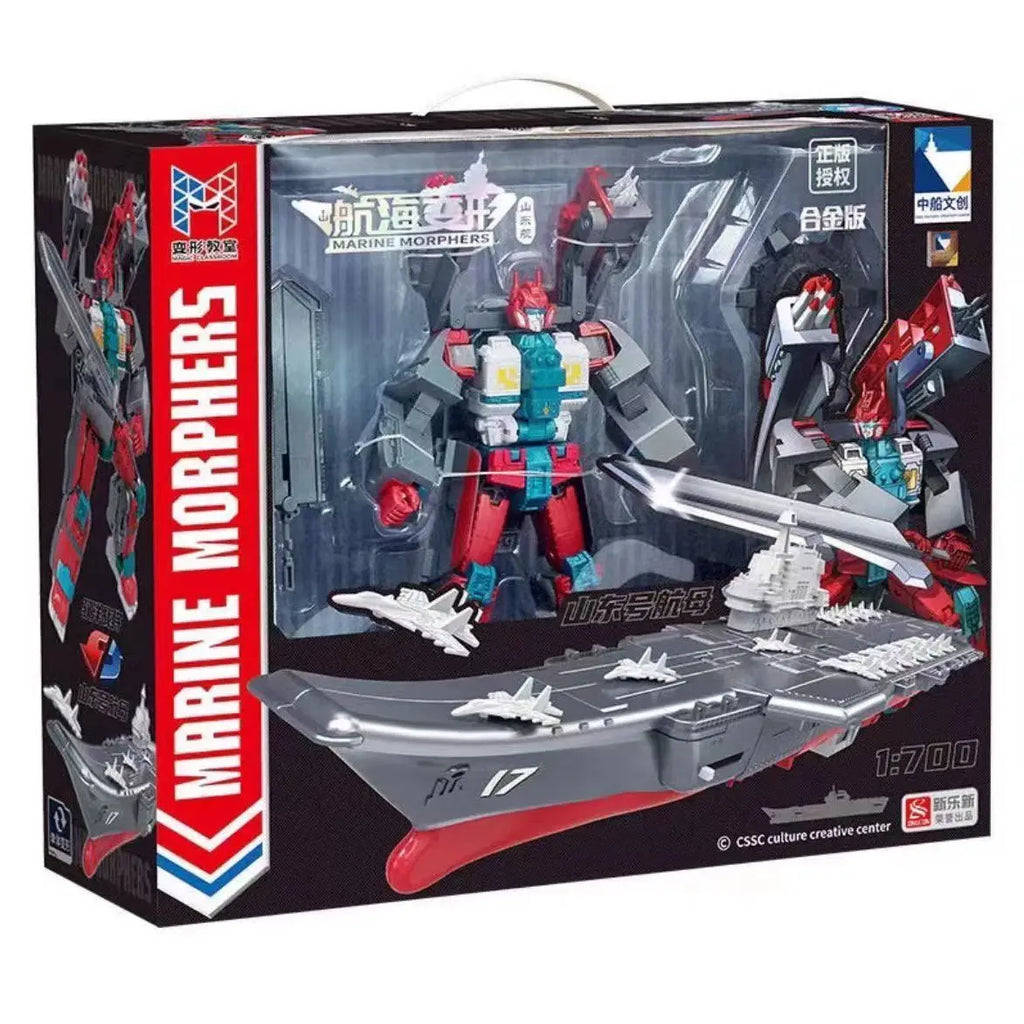 Marine Morphers Transformation Combined Robot Hainan Ship Large Shandong Model Alloy Parts Warships Collectible Figures Kids Toy