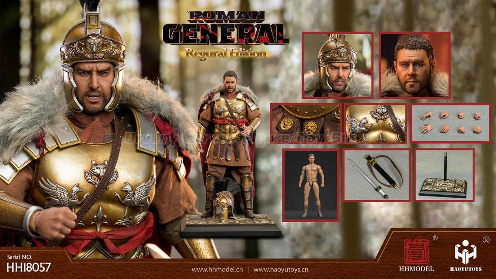 【In Stock】HHMODEL HAOYUTOYS HH18057 Imperial Legion General Gold Edition 1/6 Action Figure Model
