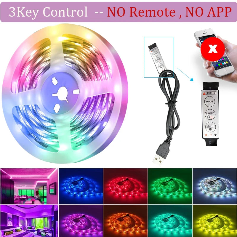 Tuya WiFi LED Strip Lights Smart Life USB 5050 RGB Lamp Tape TV PC Backlight Room Light Flexible Diode Work With Alexa Google