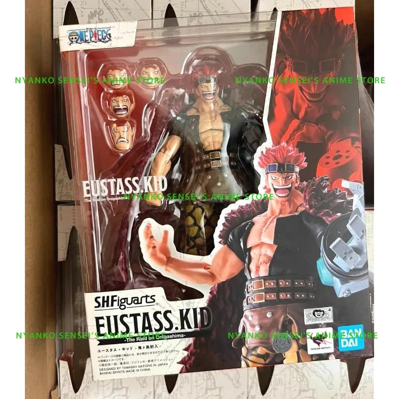 In Stock Bandai SHF One Piece Eustass Kid Onigashima Raid Action Figure Anime Models Toy Doll Gift Hobby Collectible
