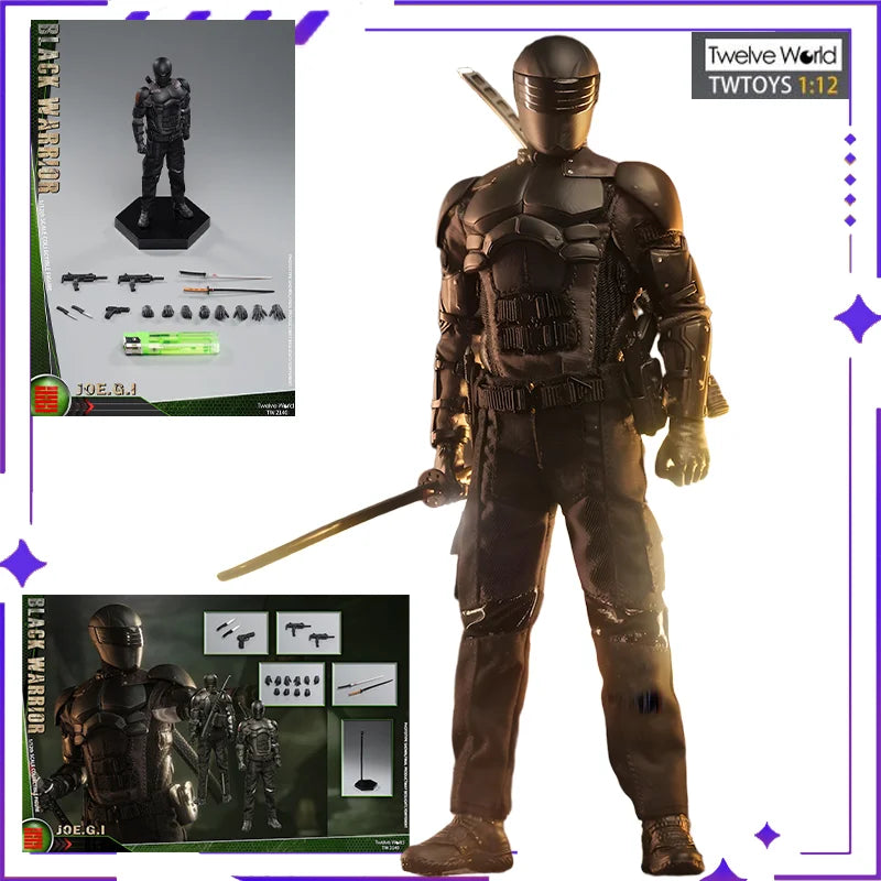 TWTOYS Original 1/12 Black Samurai White Ninja Mobile Doll Model Handmade Toy Boy Exquisite Gift Collection Ornament in Stock