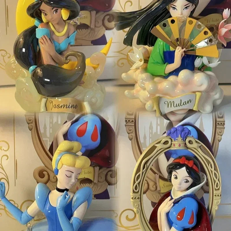 Disney Princess Art Bust Series Anime Action Figures Art Gallery Collection Decoration Statue Desk Ornament Toys Birthday Gift