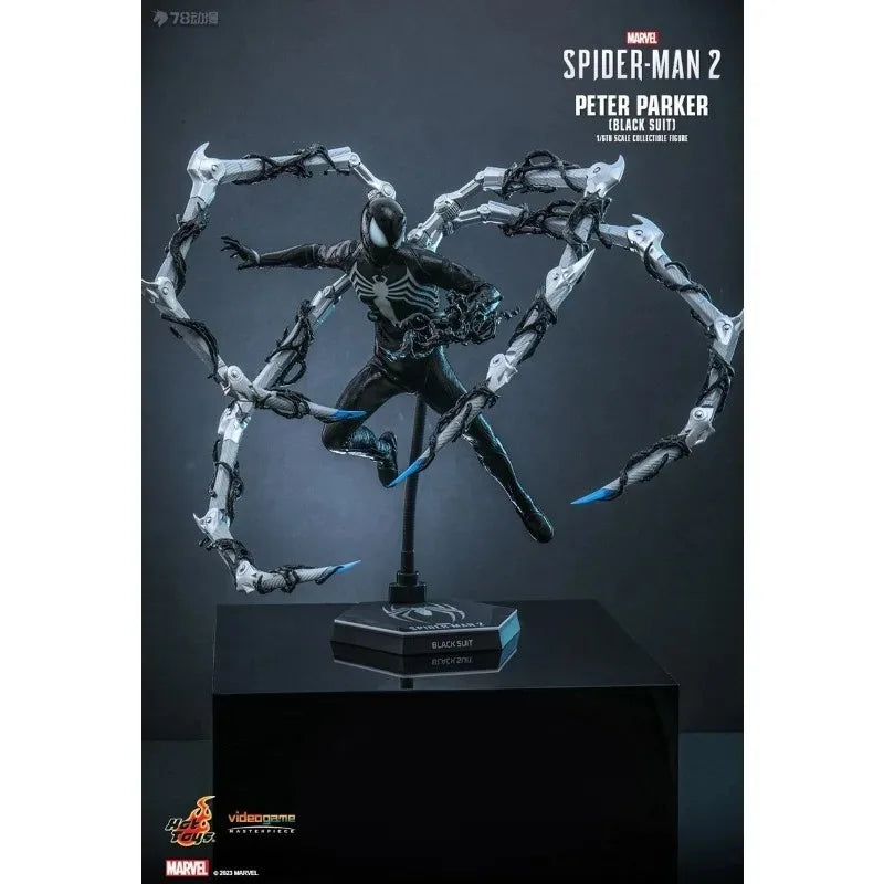 HOT TOYS Original HT 1/6 Scale VGM056 Marvel's Spider-Man 2 Peter Parker (Black Suit) Action Figure Collectible Model Toys