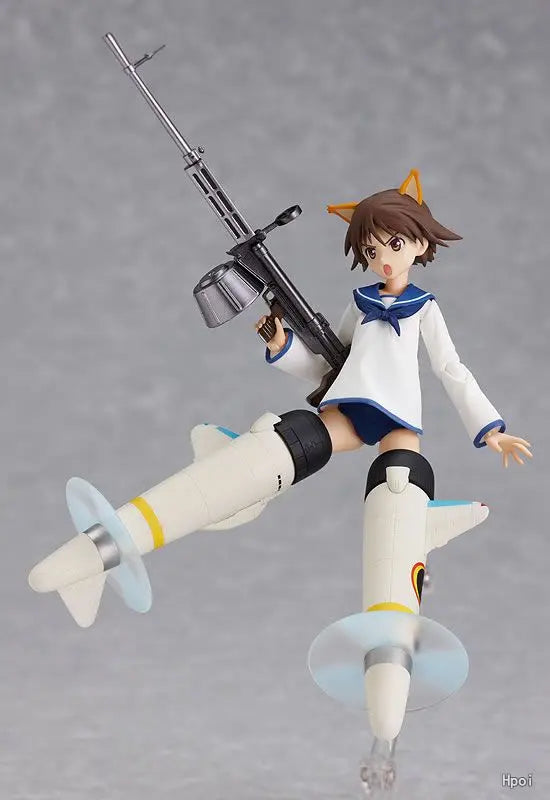 Original Max Factory Figma #074 Strike Witches Miyafuji Yoshika Anime Figures Model Toys Gift Collection