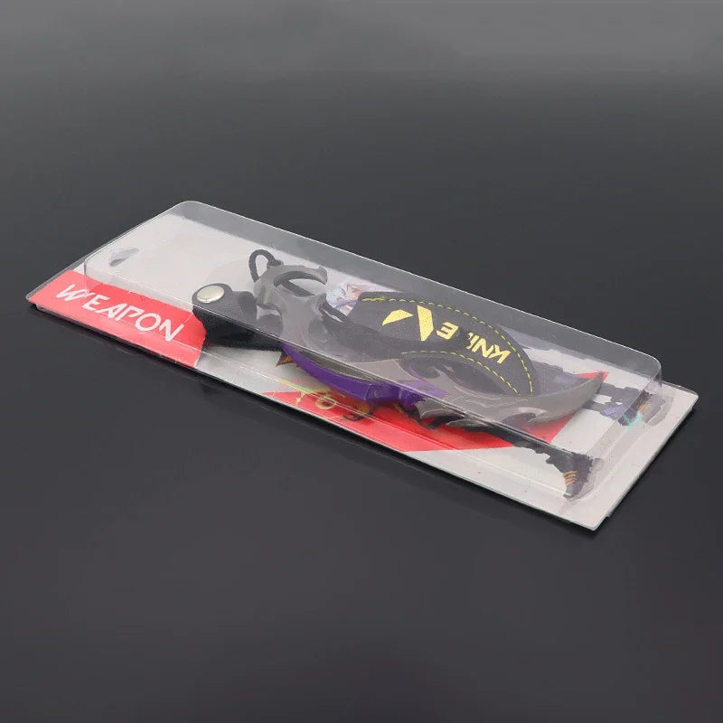 15CM Valorant Game Merch Reaver EP 5 Karambit with Leather Case Zinc Alloy Metal Weapon Model Anti Rust Realistic Craft Toy