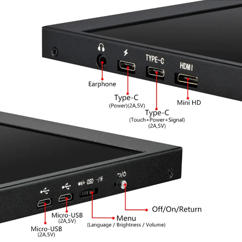 12.6 Inch Aida64 IPS LCD Monitor Ultrawide PC Secondary For CPU GPU Chassis water tank game secondary screen Mini Display