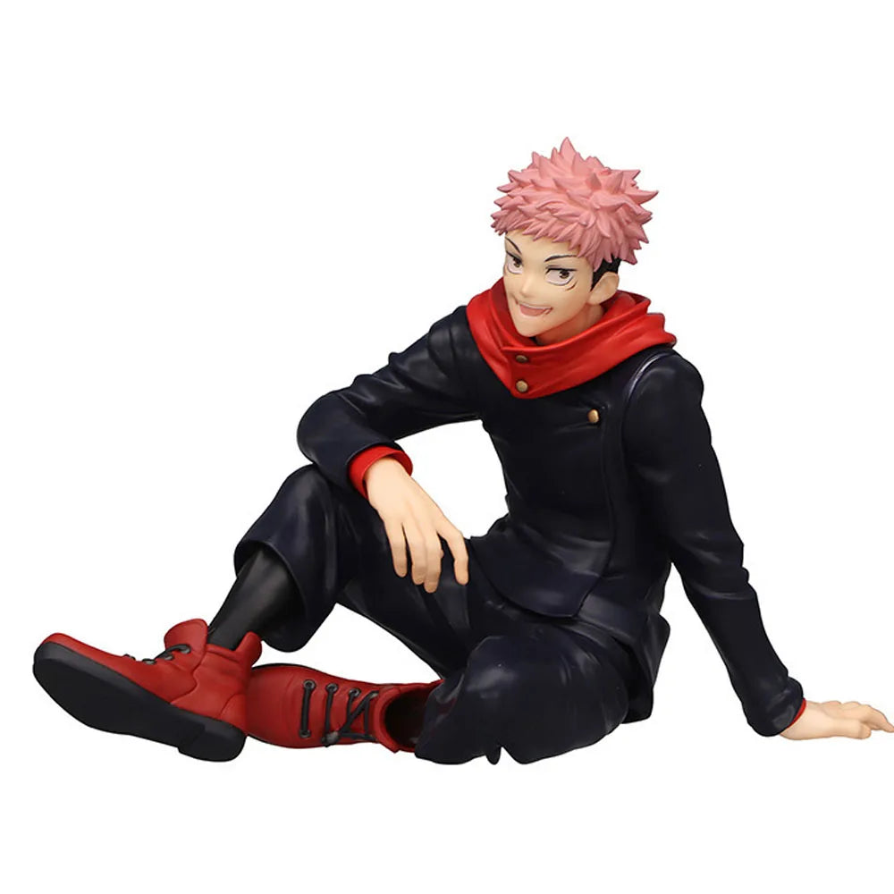 8CM Anime Jujutsu Kaisen Figur Itadori Yuji Gojo Satoru Sitzender Nudelstopper Modell PVC Sammlerstück PVC Statue Puppenspielzeug Geschenk