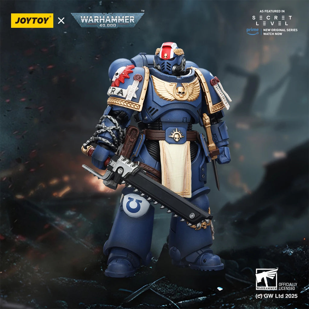 JOYTOY Warhammer 40K 1/18 Scale Ultramarines Titus Metaurus Levantus Torvald Figurine Model Movable Joint Collection Toys